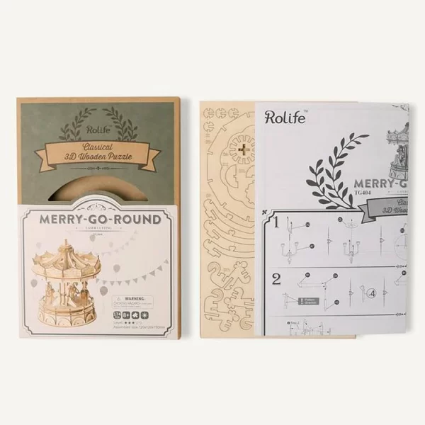 Rolife Wooden Model Kit - Merry Go Round - Image 5