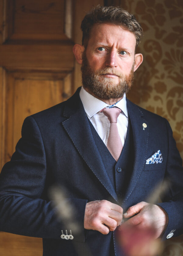 Guide London - Navy Linen Blend Waistcoat - Image 3