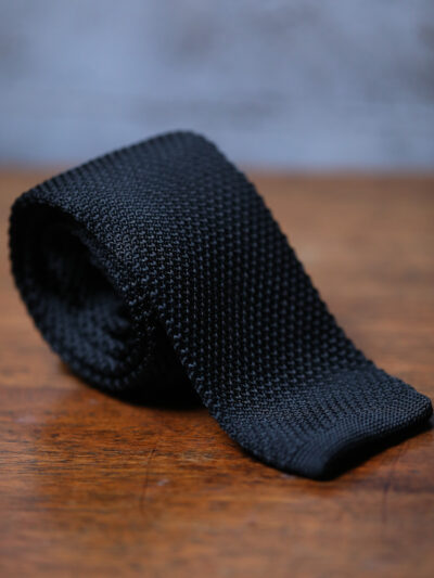 Marc Darcy - Square Ended Knitted Tie - Black