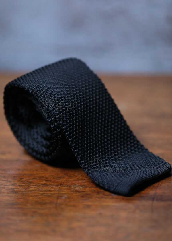 Marc Darcy - Square Ended Knitted Tie - Black