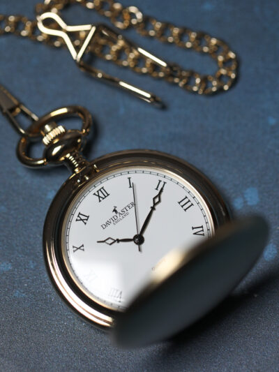 David Aster - Gold Brushed Quartz Full Hunter Pocket Watch