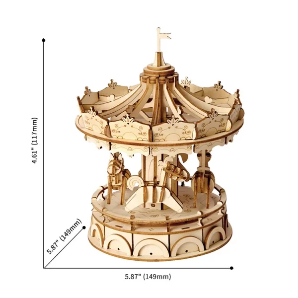 Rolife Wooden Model Kit - Merry Go Round - Image 2