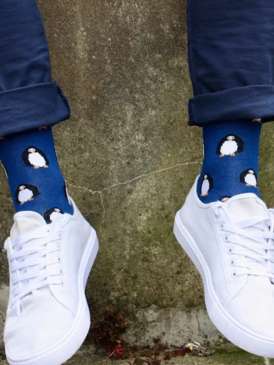 Swole Panda Bamboo Socks - Orange Penguin