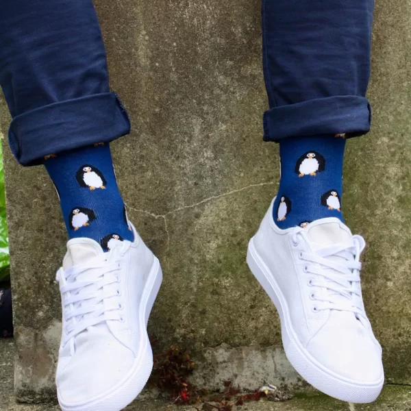 Swole Panda Bamboo Socks - Orange Penguin