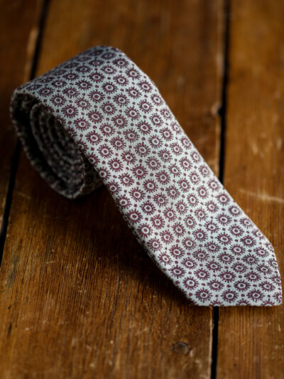Yorkshire Made Tie - Maroon on Pale Green