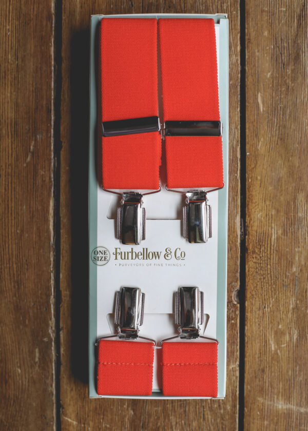 Feathered Clip Braces -35mm Orange