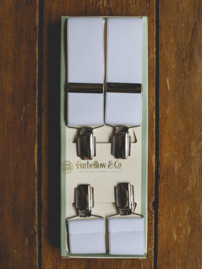 Feathered Clip Braces -35mm White