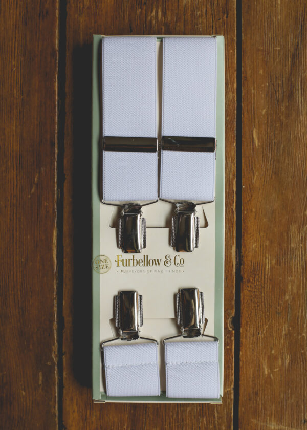 Feathered Clip Braces -35mm White