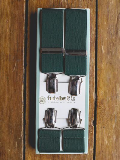 Feathered Clip Braces -35mm Dark Green