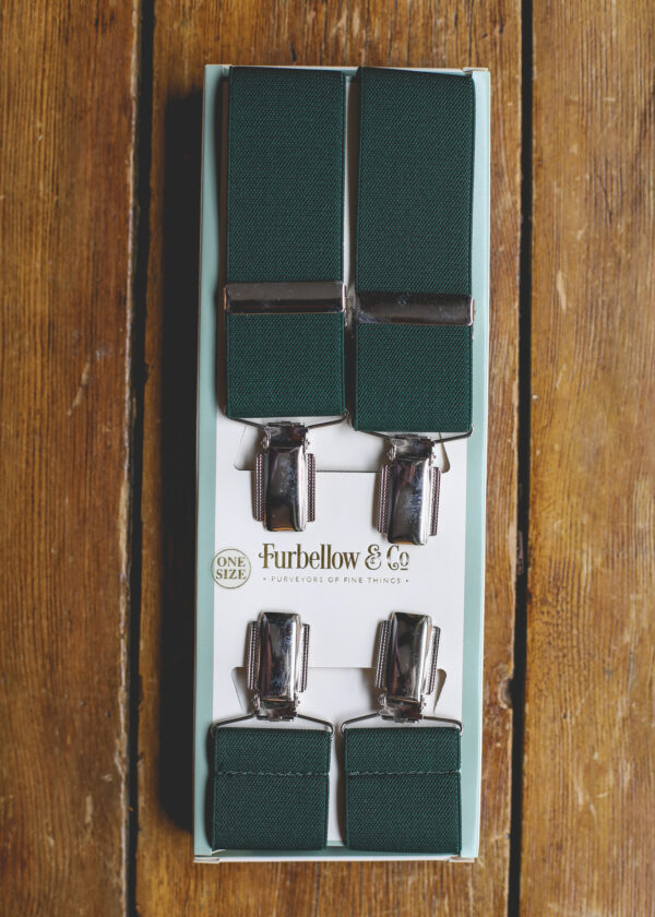 Feathered Clip Braces -35mm Dark Green