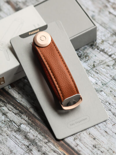 Orbitkey - Pebbled Leather Key Organiser - Amber
