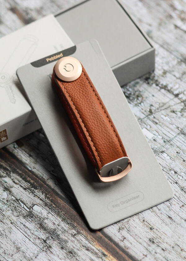 Orbitkey - Pebbled Leather Key Organiser - Amber