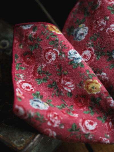 Tresanti Cotton Pocket Square - Deep Pink Rose Print