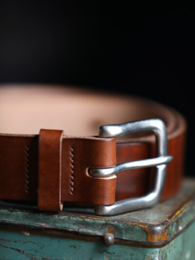 Carrion Handmade Yorkshire Belt -  Rook Brown Leather/Nickel Buckle