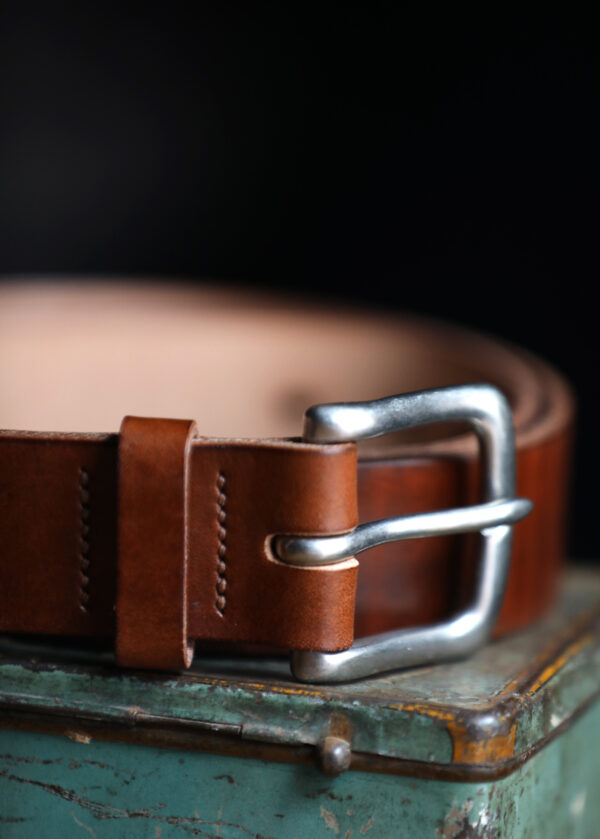 Carrion Handmade Yorkshire Belt -  Rook Brown Leather/Nickel Buckle