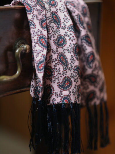 Tootal Rayon Scarf - Pink Paisley
