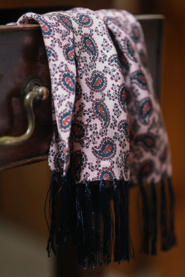 Tootal Rayon Scarf - Pink Paisley