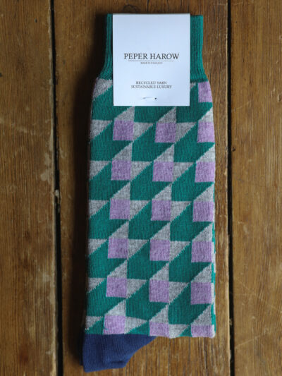 Peper Harow Luxury Recycled Socks - Dimensional Teal