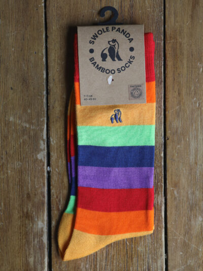 Swole Panda Bamboo Socks - Pride Stripe