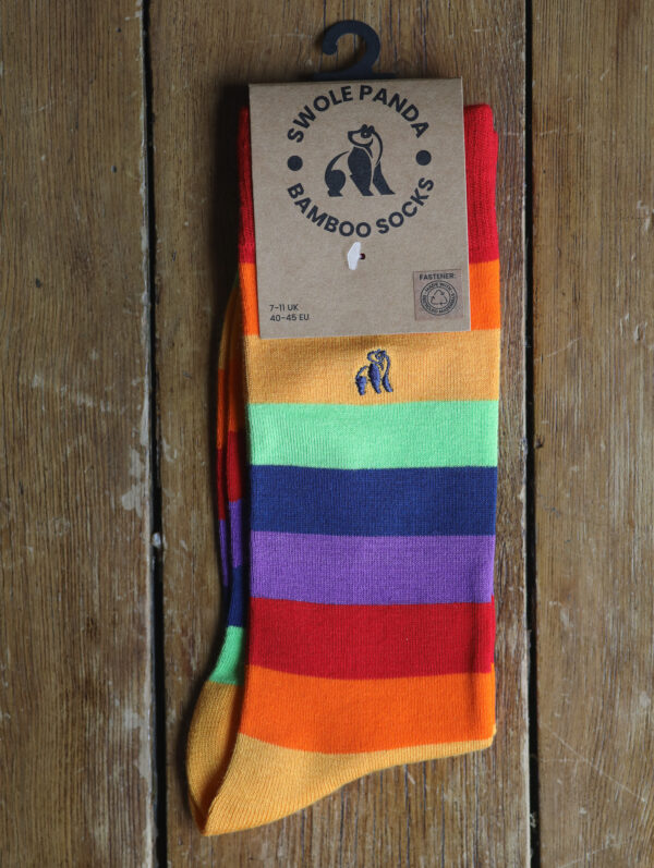 Swole Panda Bamboo Socks - Pride Stripe