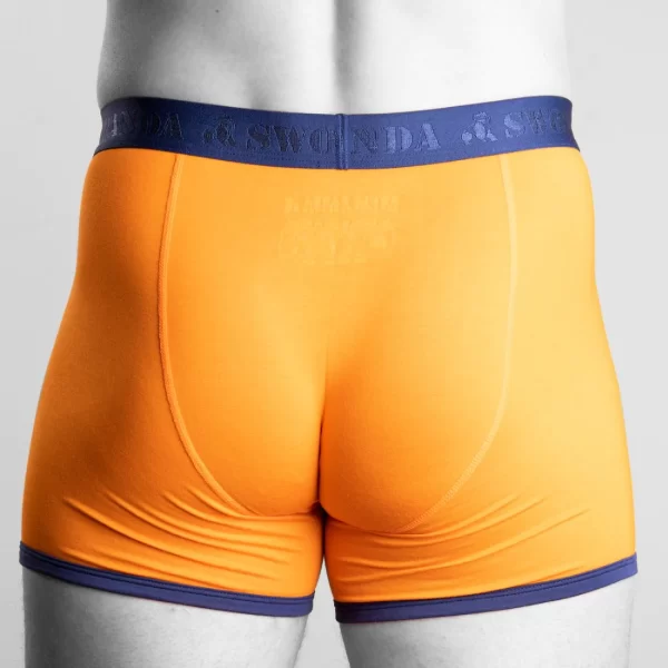 Swole Panda Bamboo Boxers - Orange/Blue Band - Image 2