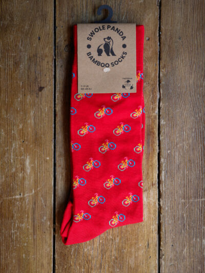 Swole Panda Bamboo Socks - Red Bicycle
