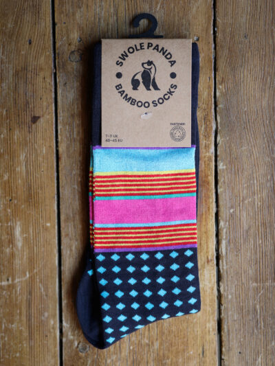 Swole Panda Bamboo Socks - Stripe & Diamond