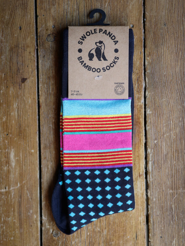 Swole Panda Bamboo Socks - Stripe & Diamond