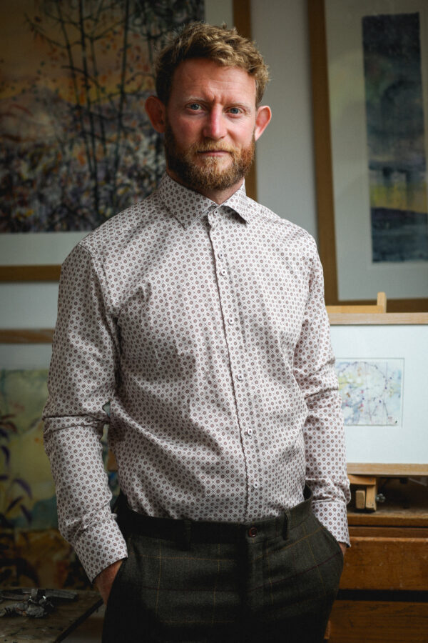 Guide London Shirt - White/Plum Patterned - Image 3