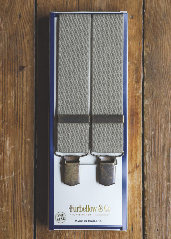 Antique Brass Clip Braces - Taupe