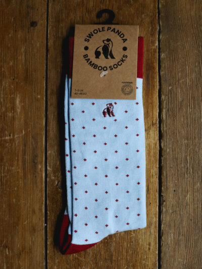 Swole Panda Bamboo Socks - Pale Blue Spotted