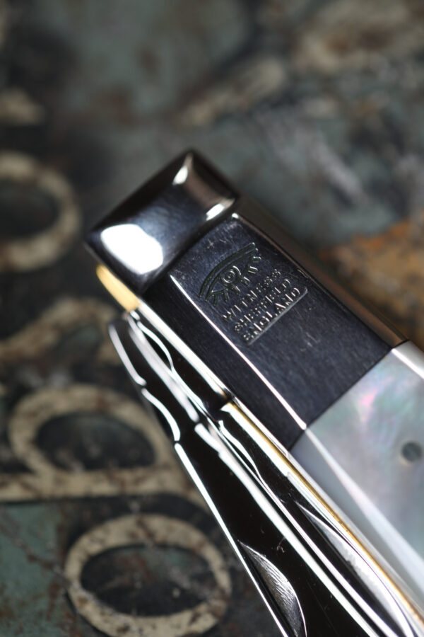 Taylor's Eye Witness - Handmade Twin Barlow Pocket Knife - Mother of Pearl - Image 6
