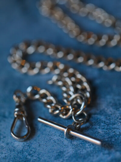 Silver Plated Watch Albert - Double Clasp Large Curb