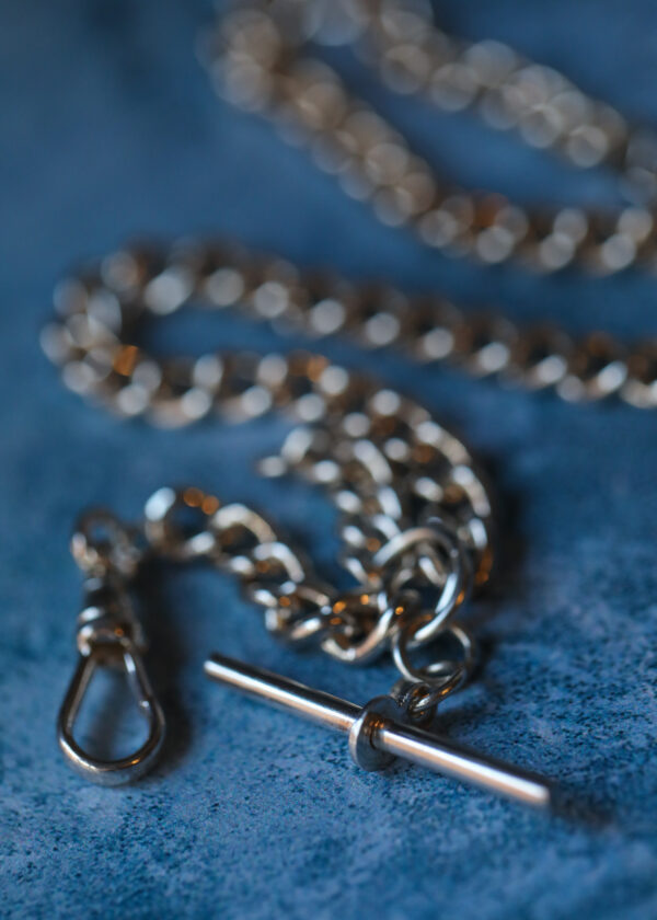 Silver Plated Watch Albert - Double Clasp Large Curb