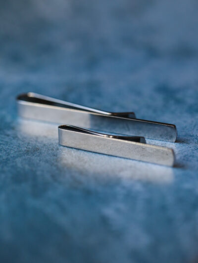 Rhodium Plated Skinny Tie Slide