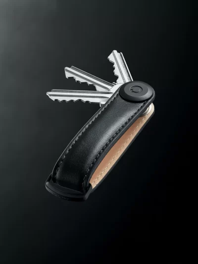 Orbitkey - Leather Key Organiser - Black/Black