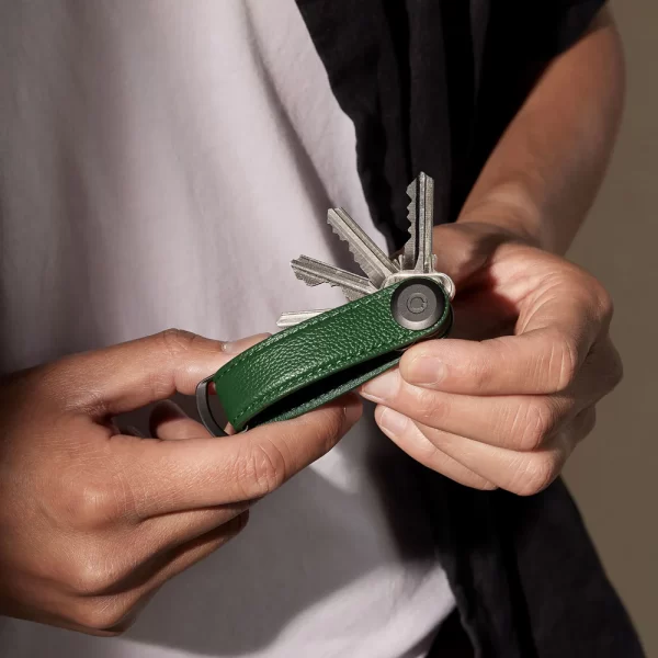 Orbitkey - Pebbled Leather Key Organiser - Emerald