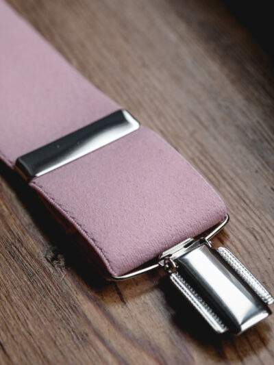 Feathered Clip Braces -35mm Pink