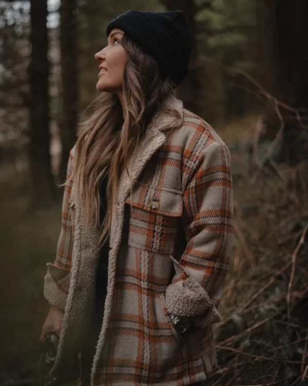 ART DISCO - 'Frontier' Plaid Sherpa Jacket - Image 4
