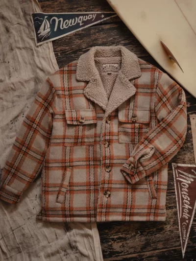 ART DISCO - 'Frontier' Plaid Sherpa Jacket