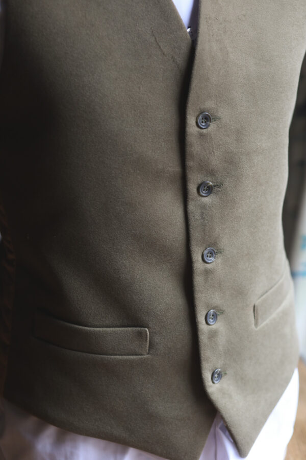 Yorkshire Made Moleskin Waistcoat - Lovat - Image 3