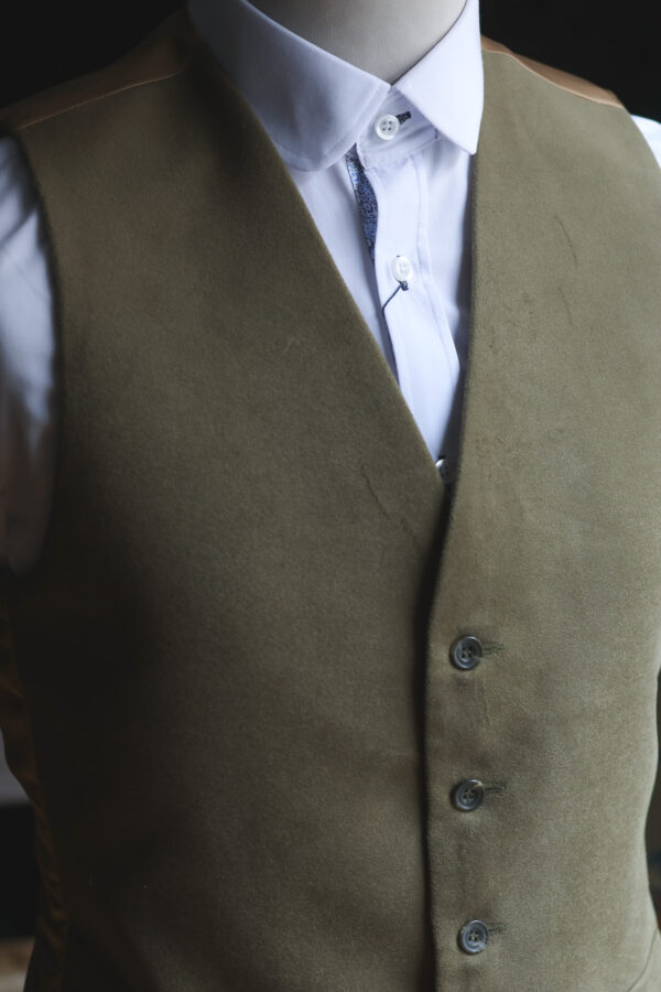 Yorkshire Made Moleskin Waistcoat - Lovat - Image 5
