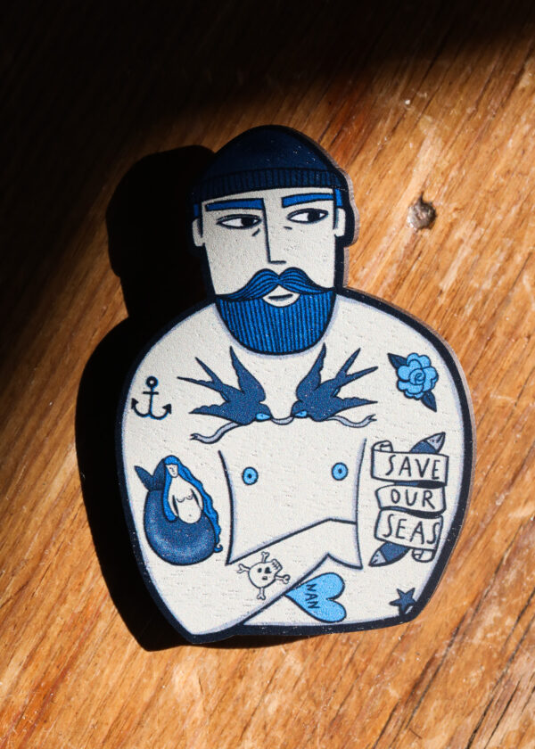 Su Owen Wooden Badge - Tattooed Sailor