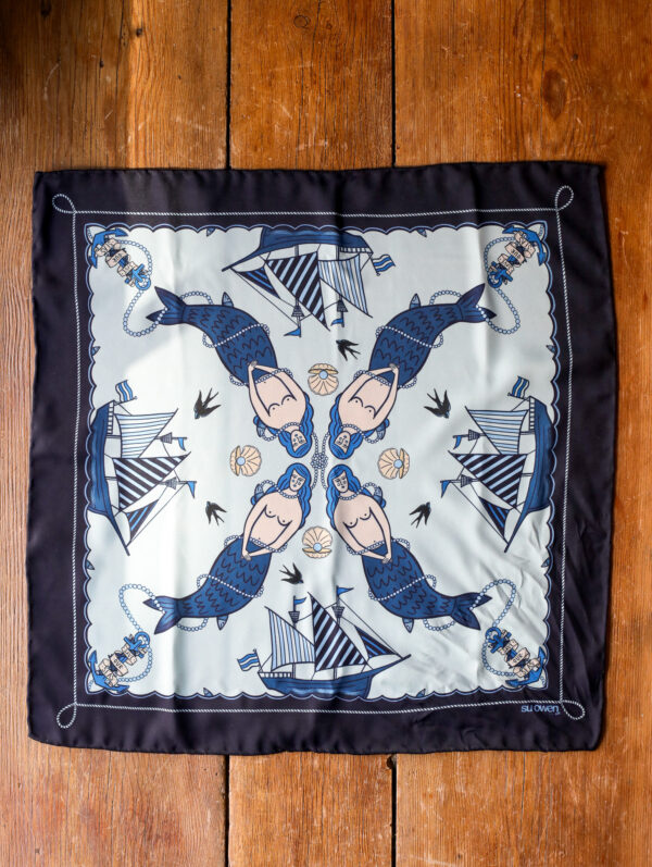 Su Owen Recycled Pocket Square - Mermaids