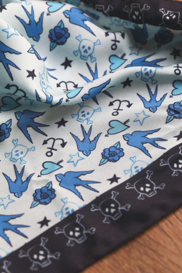 Su Owen Recycled Pocket Square - Skulls - Image 2
