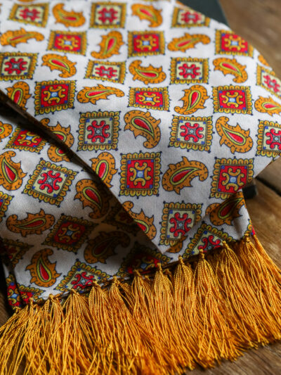 Tootal Rayon Scarf - Gold Diamond Paisley