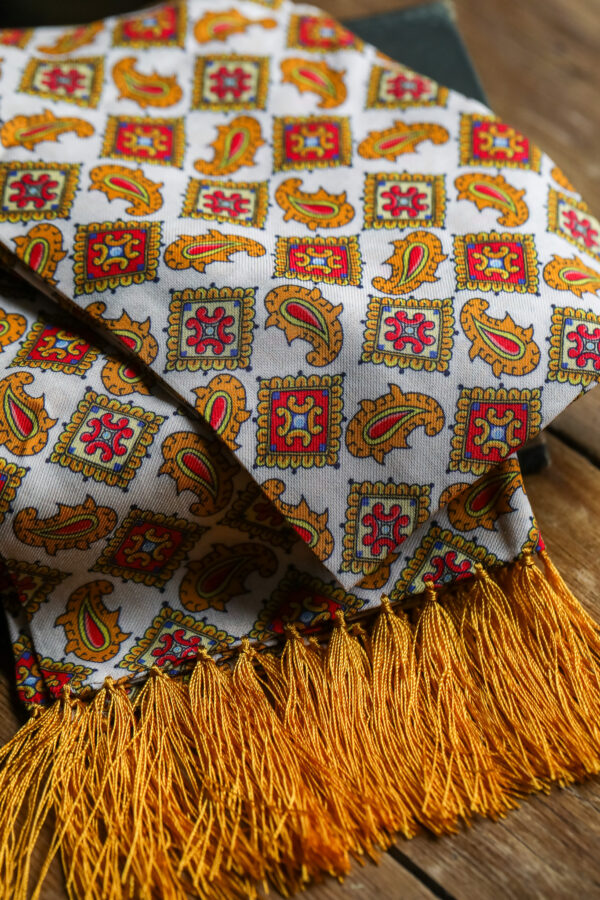 Tootal Rayon Scarf - Gold Diamond Paisley