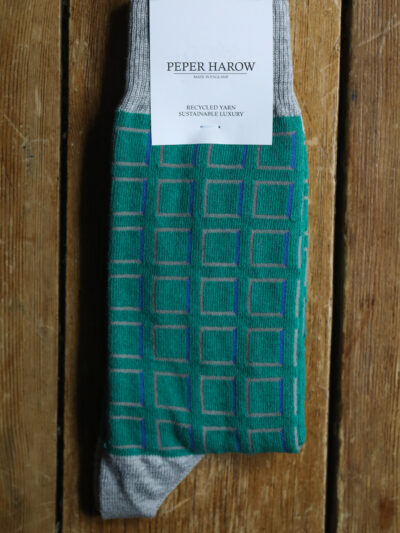 Peper Harow Luxury Socks - Cube Teal