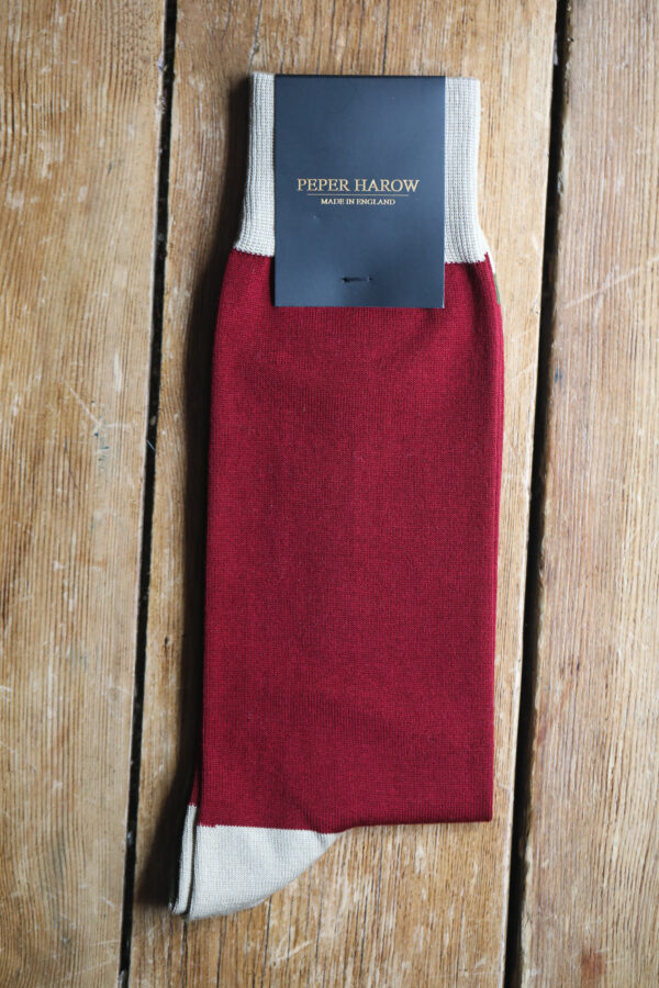 Peper Harow Luxury Socks - Burgess Burgundy