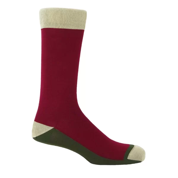 Peper Harow Luxury Socks - Burgess Burgundy - Image 2